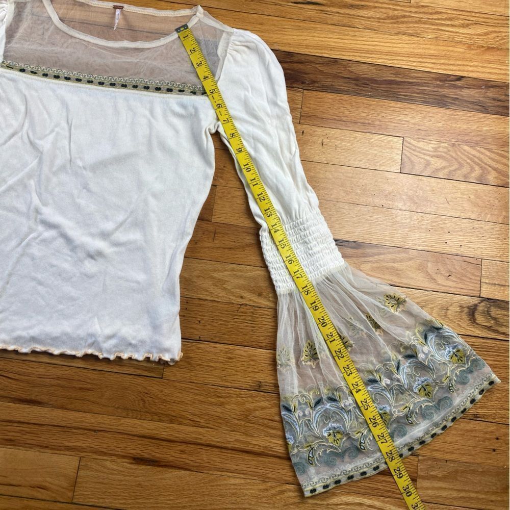 Free People Womens High Tides Knit Blouse, Off-White Size SP - Picture 4 of 10
